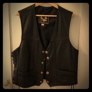 Handmade leather bikers vest